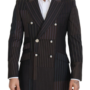 Dolce &amp; Gabbana Multicolor Wool Silk Blend Slim Fit Blazer