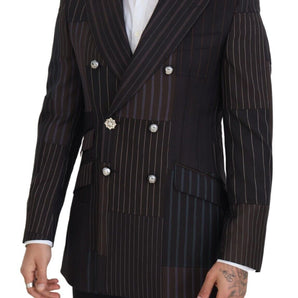 Dolce &amp; Gabbana Multicolor Wool Silk Blend Slim Fit Blazer