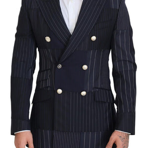 Dolce & Gabbana Elegant Navy Slim-Fit Double Breasted Blazer