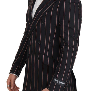 Dolce &amp; Gabbana Elegant Slim Fit Double-Breasted Black Blazer