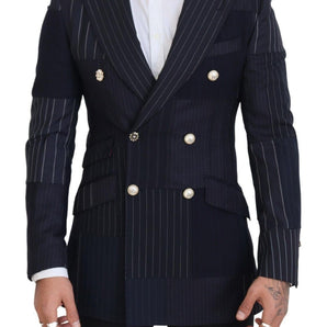 Dolce &amp; Gabbana Blazer azul marino de corte slim con doble botonadura