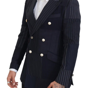 Dolce &amp; Gabbana Blazer azul marino de corte slim con doble botonadura