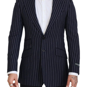 Dolce & Gabbana Elegant Navy Slim Fit Wool Blazer