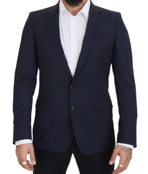 Dolce & Gabbana Dark Blue Wool Single Breasted MARTINI Blazer