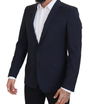 Dolce & Gabbana Dark Blue Wool Single Breasted MARTINI Blazer