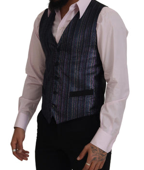 Dolce & Gabbana Multicolor Polyester Waistcoat Dress Formal Vest
