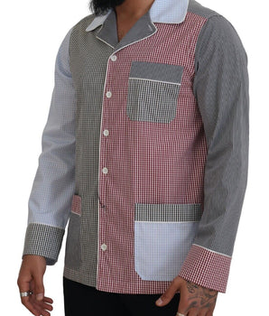 Dolce & Gabbana Multicolor Patchwork Cotton Long Sleeves Shirt
