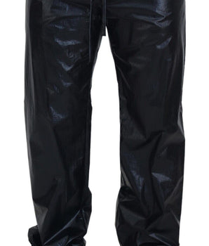 Dolce & Gabbana Black Shining Drawstring Trouser Nylon Pants
