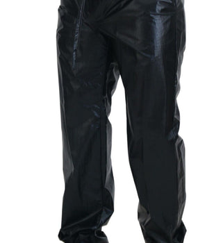 Dolce & Gabbana Black Shining Drawstring Trouser Nylon Pants