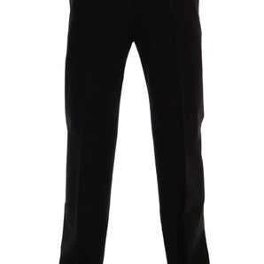 Dolce &amp; Gabbana Elegantes pantalones elásticos de algodón negro