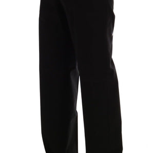 Dolce &amp; Gabbana Elegantes pantalones elásticos de algodón negro