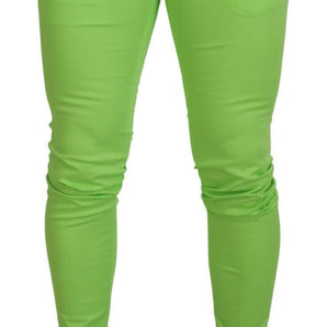 Dolce &amp; Gabbana Elegante pantalón chino de algodón verde claro