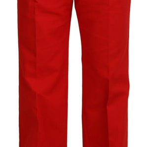 Dolce &amp; Gabbana Stunning Red Mainline Cotton Pants