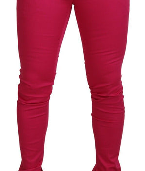 Dolce & Gabbana Pink Zipper Buckle Waist Trousers Pants