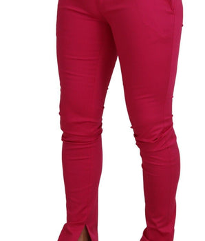 Dolce & Gabbana Pink Zipper Buckle Waist Trousers Pants