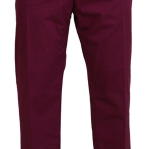 Dolce &amp; Gabbana Elegantes pantalones elásticos de algodón magenta