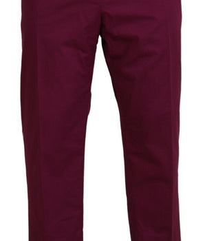 Dolce & Gabbana Magenta Cotton DG Logo Pocket Trouser Pants