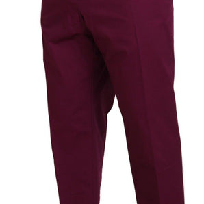 Dolce & Gabbana Elegant Magenta Cotton Stretch Pants