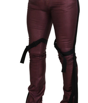 Dolce & Gabbana Magenta Cotton Men Casual Harness Denim Jeans