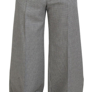 Dolce &amp; Gabbana Elegant Wool-Mohair Black White Trousers