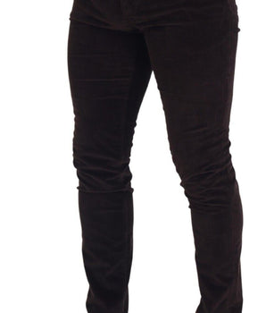 Dolce & Gabbana Brown Corduroy Men Casual Trouser Pants