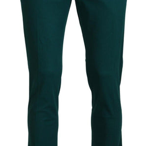 BENCIVENGA Elegantly Tailored Green Pure Cotton Pants