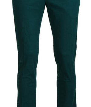 BENCIVENGA Green Straight Fit Men Formal Trousers Pants