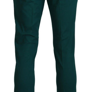 BENCIVENGA Elegantly Tailored Green Pure Cotton Pants