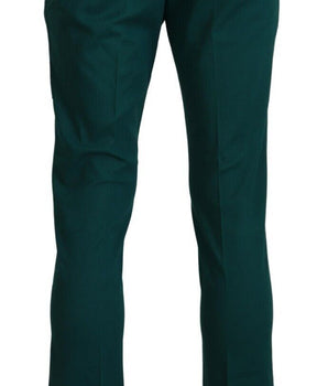 BENCIVENGA Green Straight Fit Men Formal Trousers Pants
