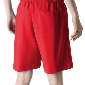 Comme Des Fuckdown Chic Red Cotton Bermuda Shorts with Logo Print