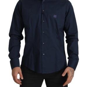 Roberto Cavalli Navy Elegance Cotton Dress Shirt