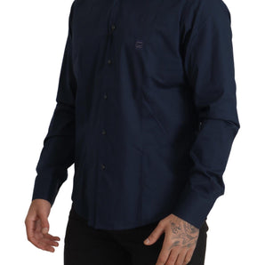 Roberto Cavalli Navy Elegance Cotton Dress Shirt