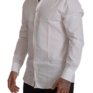 Dolce &amp; Gabbana Elegante camisa de vestir de algodón blanca