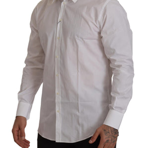 Dolce &amp; Gabbana Camisa de vestir Martini blanca elegante y ajustada