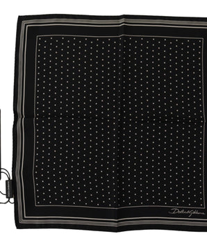 Dolce & Gabbana Black Polka Dots DG Logo Square Handkerchief
