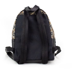 Marc Jacobs Signet Mini Mochila De Hombro De Cuero Estampada Con Logo Negro