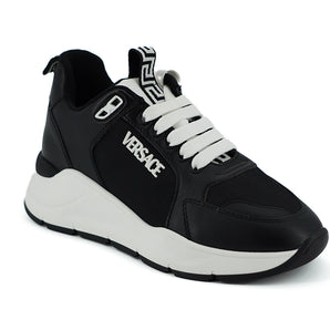 Versace Elegant Monochrome Leather Sneakers