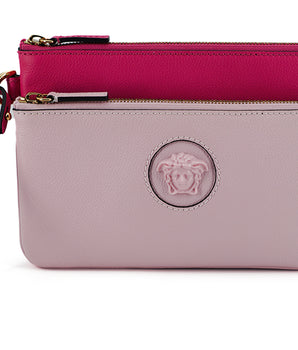 Versace Pink Calf Leather Pouch Bag