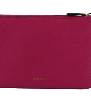 Versace Pink Calf Leather Pouch Bag