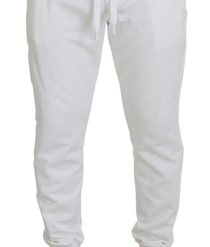 Dolce & Gabbana White Sport Logo Cotton Sweatpants Trousers Pants