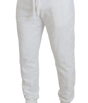 Dolce & Gabbana White Sport Logo Cotton Sweatpants Trousers Pants