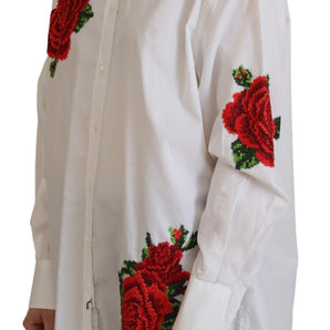 Dolce & Gabbana Elegant Floral Embroidered Silk Blend Shirt