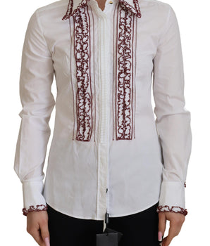 Dolce &amp; Gabbana Elegante polo de algodón blanco