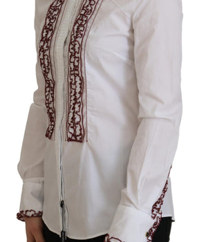 Dolce &amp; Gabbana Elegante polo de algodón blanco