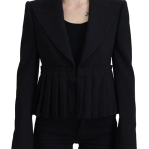 Dolce & Gabbana Elegant Black Stretch Wool Blazer