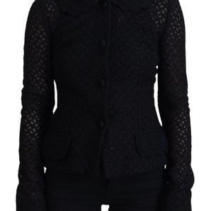 Dolce & Gabbana Elegant Black Wool Blend Button Down Jacket