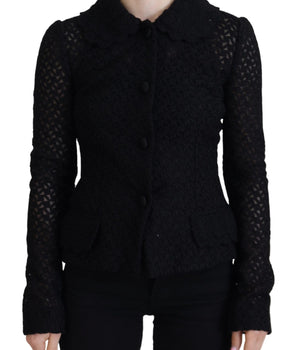 Dolce &amp; Gabbana Elegante chaqueta con botones en mezcla de lana negra