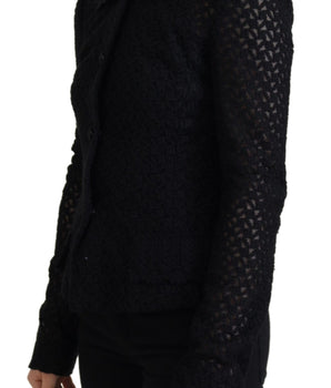Dolce &amp; Gabbana Elegante chaqueta con botones en mezcla de lana negra