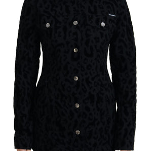 Dolce & Gabbana Chic Leopard Pattern Denim Jacket