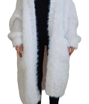 Dolce &amp; Gabbana Elegante chaqueta tipo cárdigan blanca de manga larga